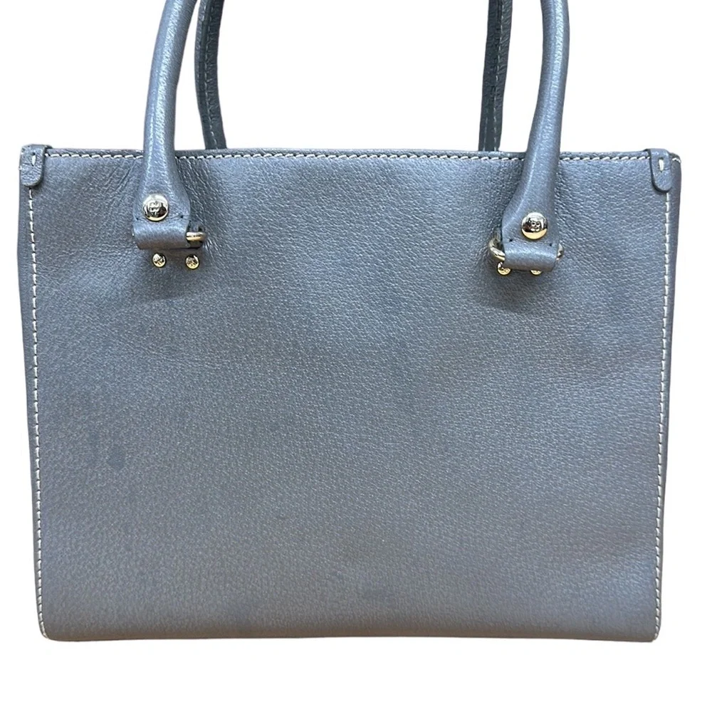 KATE SPADE Quinn Tarrytown Gray Marbled Leather Tote Purse Handbag 11.25